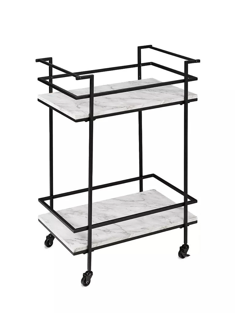 商品Honey Can Do|Two-Tier Faux Marble Rolling Bar Cart,价格¥1197,第1张图片