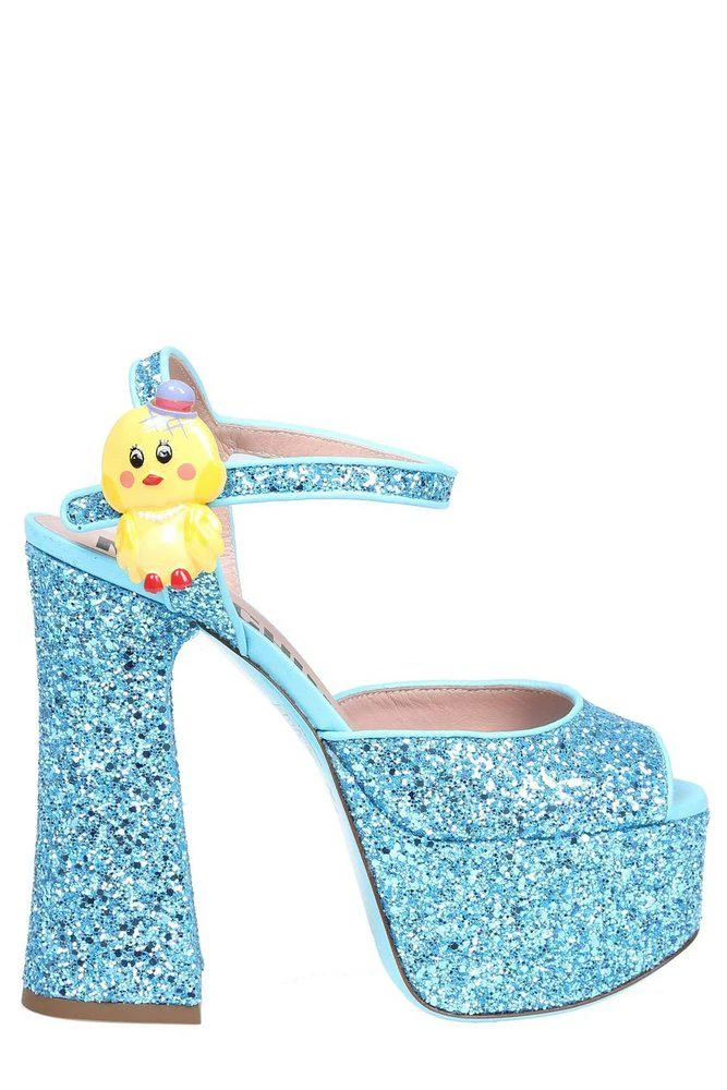 商品Moschino|Moschino Glitter Ankle Strapped Sandals,价格¥2774,第1张图片