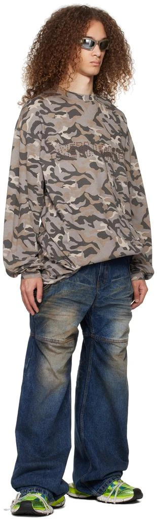 商品We11done|Gray Camo Long Sleeve T-Shirt,价格¥1267,第5张图片详细描述