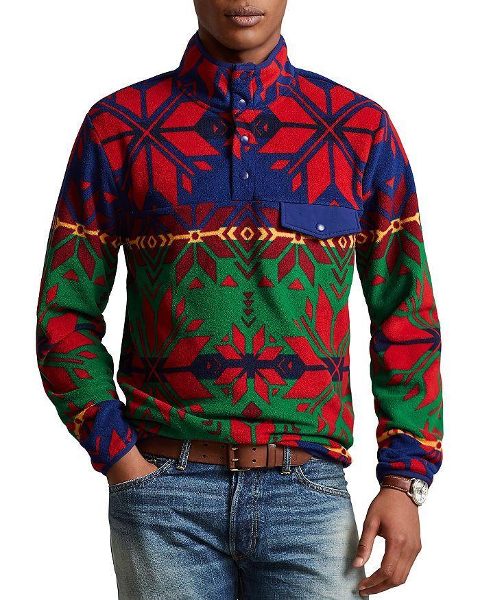 商品Ralph Lauren|Fleece Geo-Print Half-Snap Mock Neck Sweatshirt,价格¥1234,第3张图片详细描述