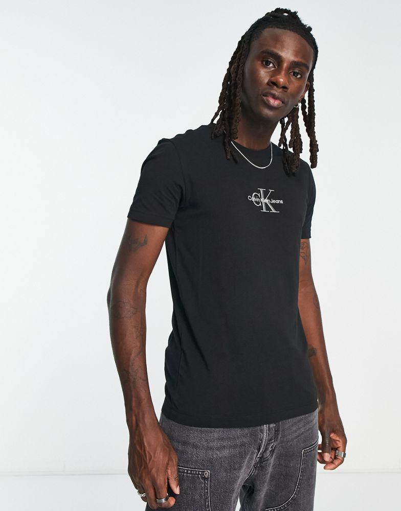 Calvin Klein Jeans small monologo t-shirt in black商品第2张图片规格展示