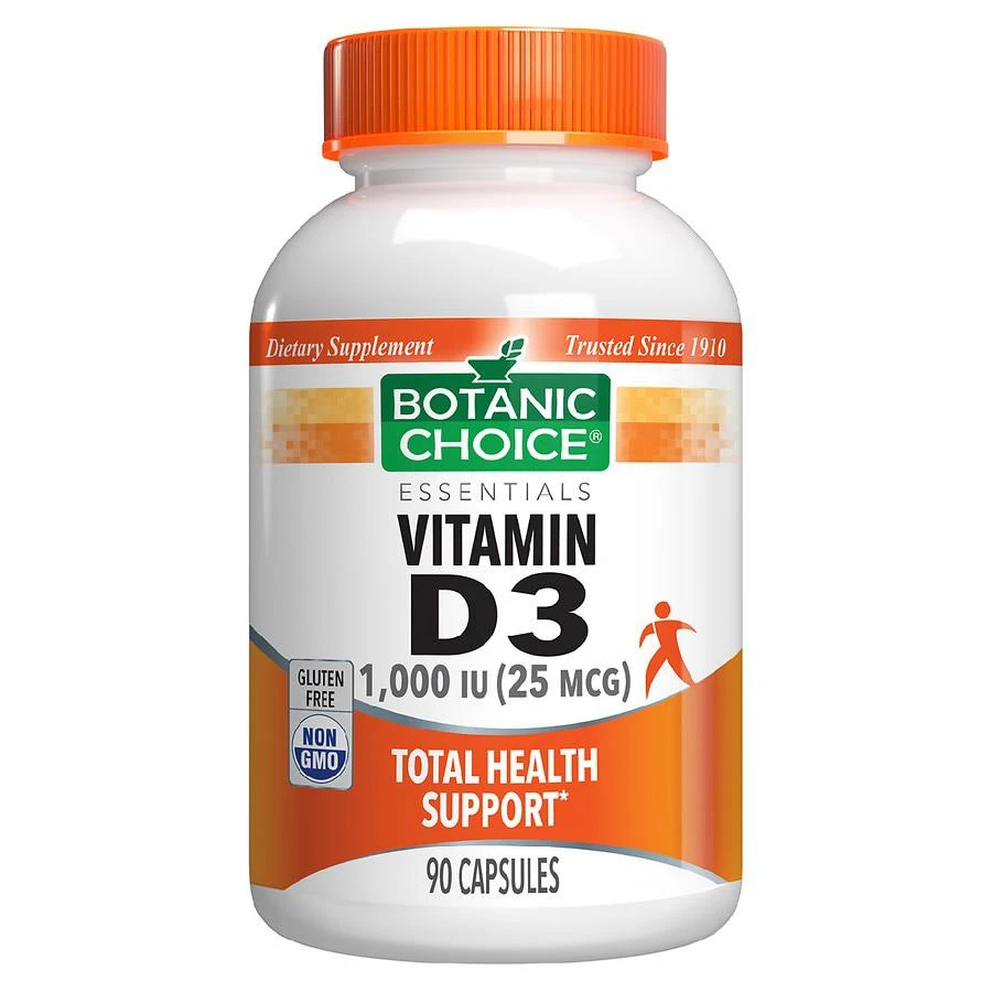 商品Botanic Choice|Vitamin D3 1000 IU Capsules,价格¥121,第1张图片