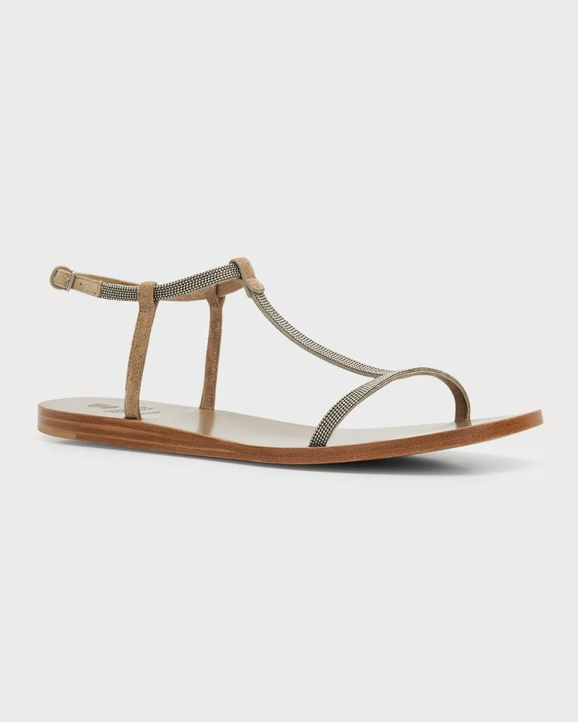 商品Brunello Cucinelli|Monili-Trim Thong Slingback Sandals,价格¥3384,第3张图片详细描述