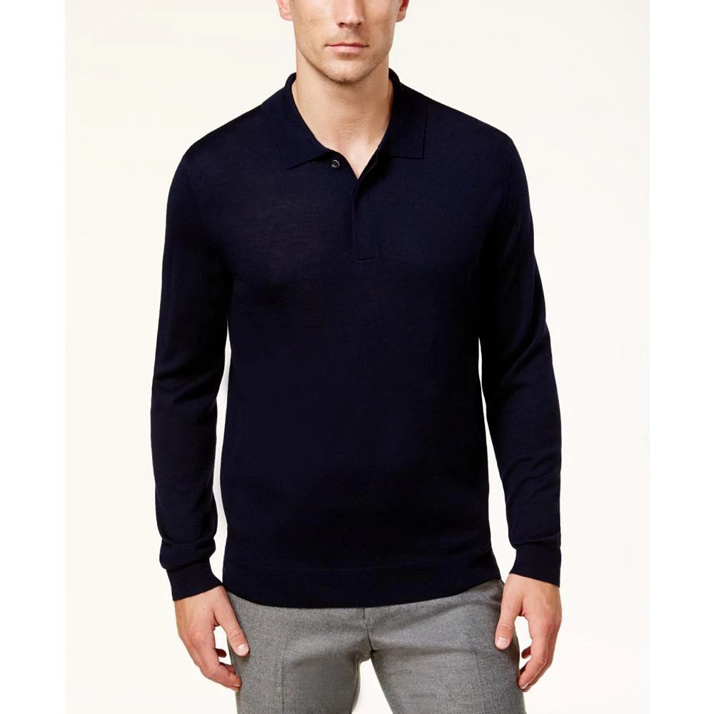 商品Club Room|Men's Merino Wool Blend Polo Sweater, Created for Macy's,价格¥222,第1张图片详细描述