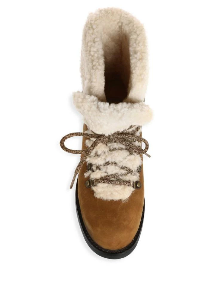 商品UGG|Fraser Shearling and Suede Combat Booties,价格¥585,第4张图片详细描述