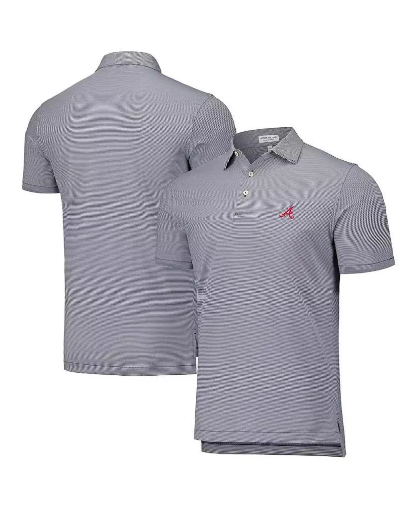 商品Peter Millar|Men's Navy Atlanta Braves Jubilee Stripe Stretch Jersey Polo,价格¥1189,第1张图片