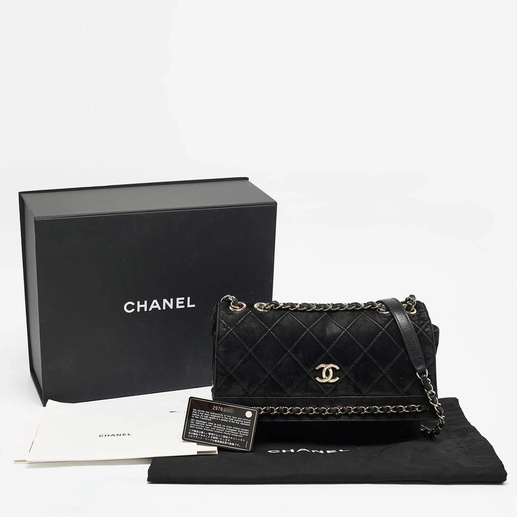 Chanel Black Diamond Stitched Suede Lovely Chains Flap Bag 商品