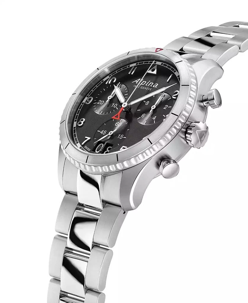 商品Alpina|Men's Swiss Chronograph Startimer Pilot Stainless Steel Bracelet Watch 44mm,价格¥9679,第2张图片详细描述