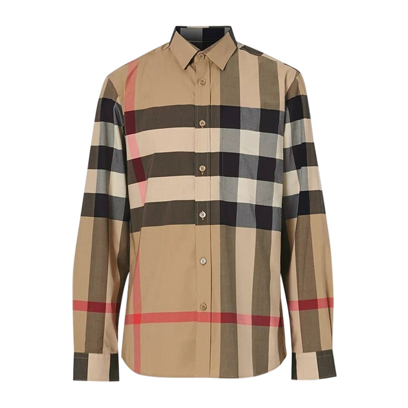 商品[国内直发] Burberry|BURBERRY 博柏利 经典长袖格纹男士衬衫 8010213,价格¥2462,第1张图片