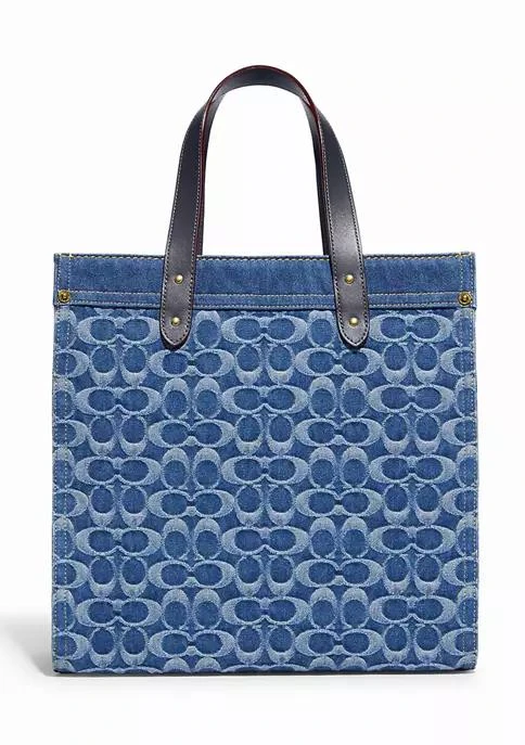 商品Coach|Field Tote In Signature Denim,价格¥3388,第4张图片详细描述