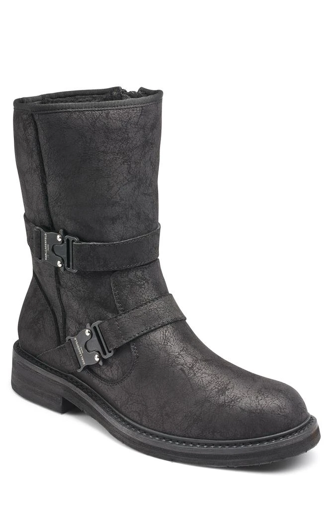 商品Karl Lagerfeld Paris|Faux Shearling Lined Double Buckle Boot,价格¥639,第1张图片