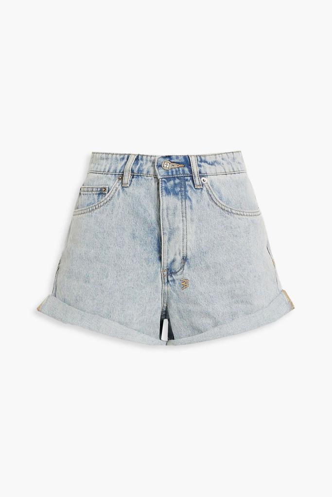 Rollin Out embroidered faded denim shorts商品第1张图片规格展示