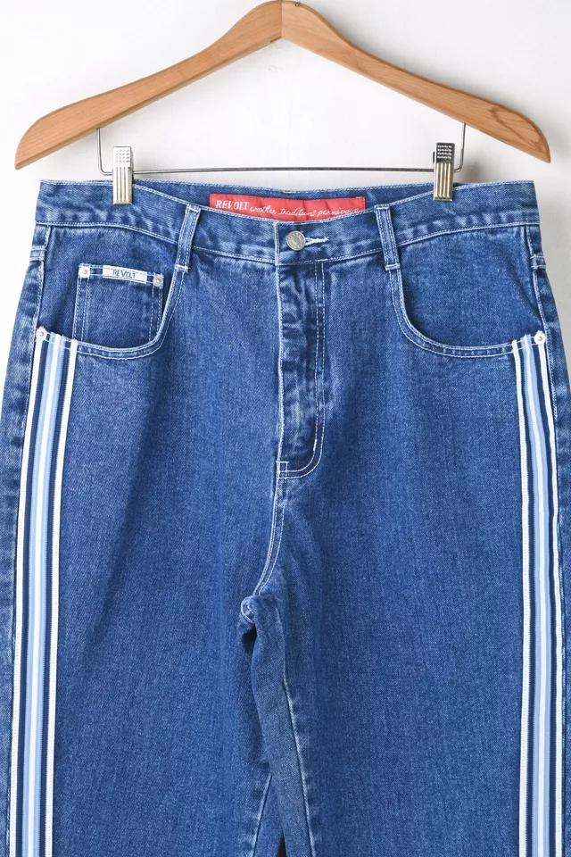 商品Urban Outfitters|Vintage Y2k Revolt Side-Stripe Wide-Leg Jeans,价格¥893,第4张图片详细描述