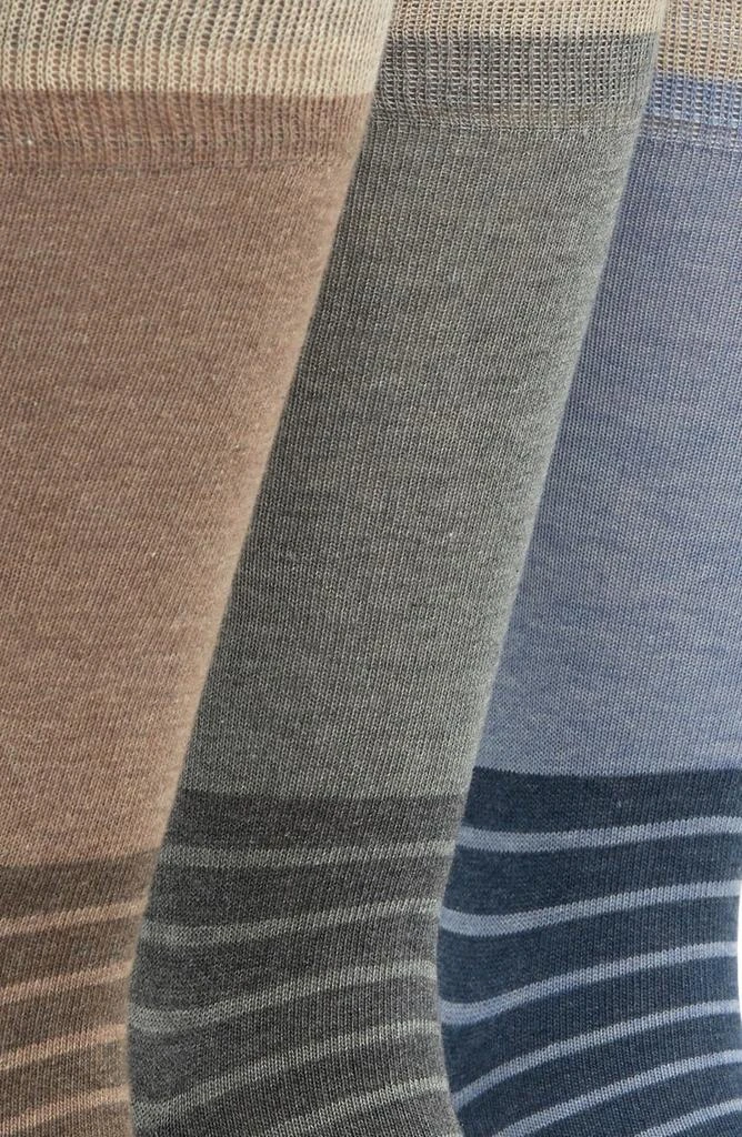 商品Lorenzo Uomo|Casual Stripe Crew Socks - Pack of 3,价格¥113,第2张图片详细描述