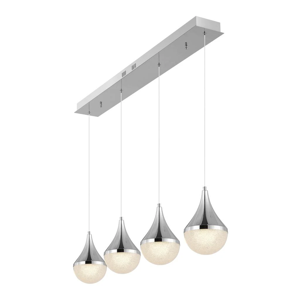 商品JONATHAN Y|Elena Teardrop 47" 4-Light Modern Mid-Century Iron/Acrylic Integrated Linear LED Pendant,价格¥2195,第2张图片详细描述