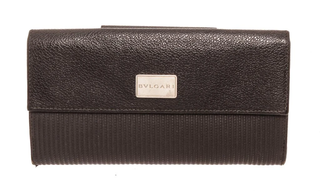 商品[二手商品] BVLGARI|Bvlgari Black Leather Flap Wallet,价格¥2334,第1张图片
