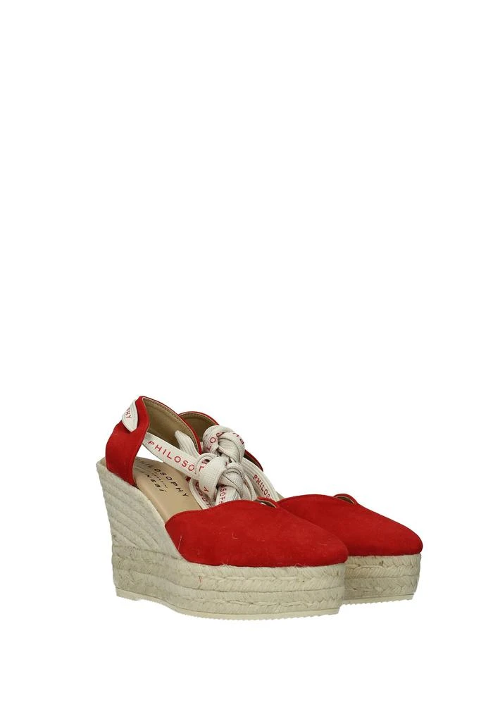 商品MANEBÍ|Wedges philosophy Suede Red Ruby,价格¥875,第2张图片详细描述