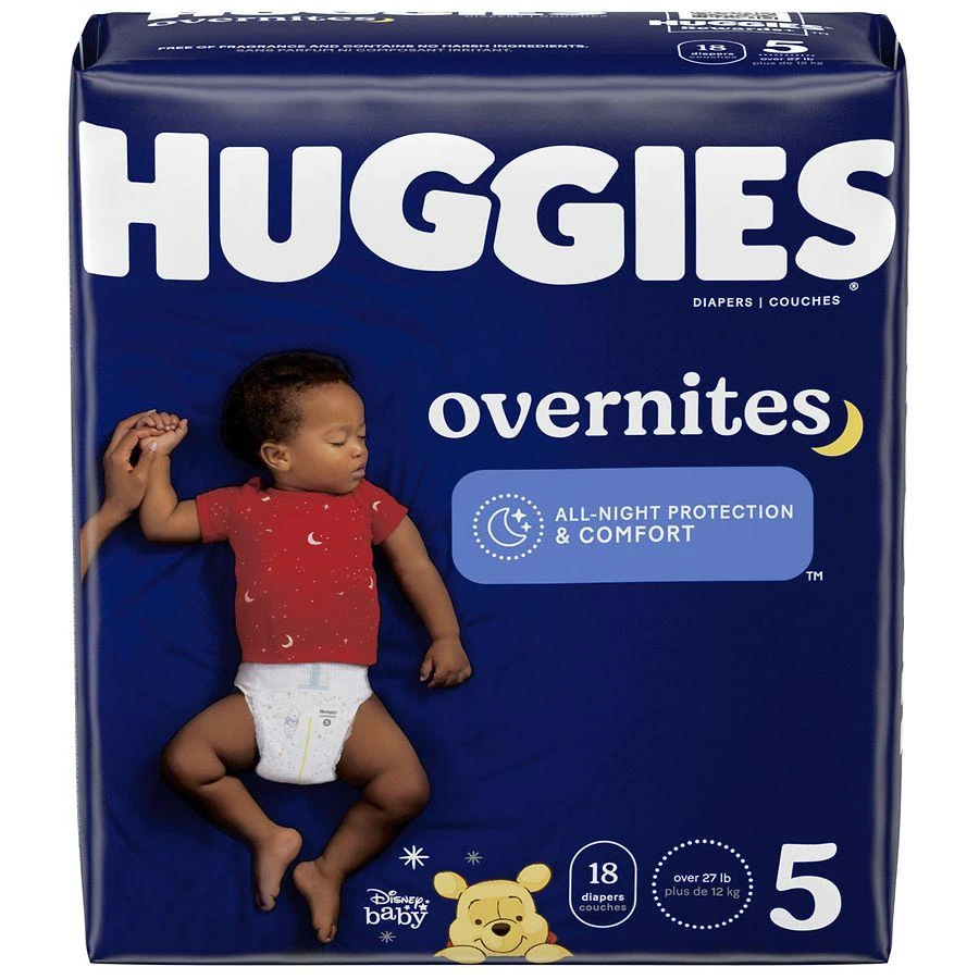 商品Huggies OverNites|Nighttime Baby Diapers Size 5 (27+ lbs),价格¥86,第3张图片详细描述