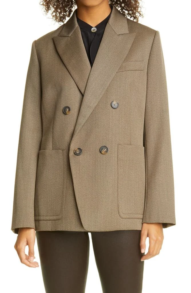 商品Vince|Double Breasted Tailored Wool Blend Twill Blazer,价格¥2043,第1张图片