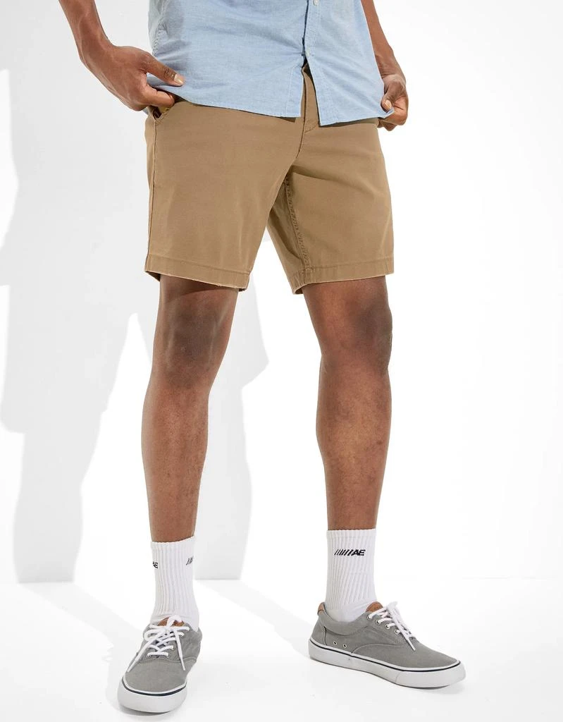 商品AE|AE Flex 9" Lived-In Khaki Short,价格¥203,第1张图片