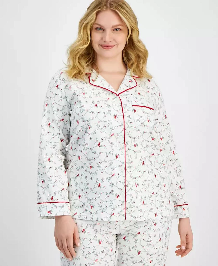 商品Charter Club|Plus Size Cotton Flannel Printed Pajama Set, Created for Macy's,价格¥247,第3张图片详细描述