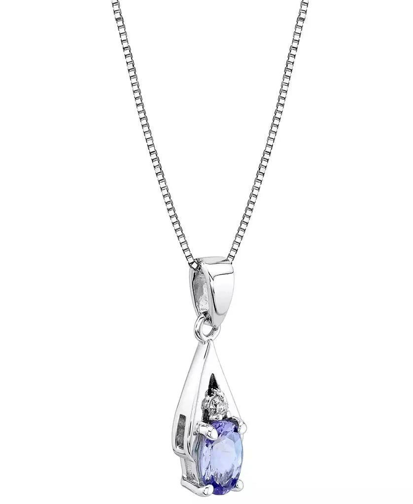 商品Macy's|Tanzanite (1/2 ct. t.w.) & Diamond Accent 18" Pendant Necklace in 14k White Gold,价格¥1702,第2张图片详细描述