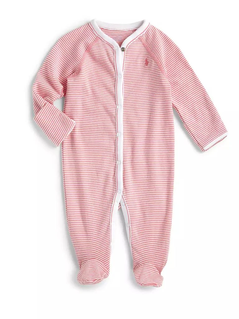 Polo Ralph Lauren Baby Girl's Striped Cotton Footie 1