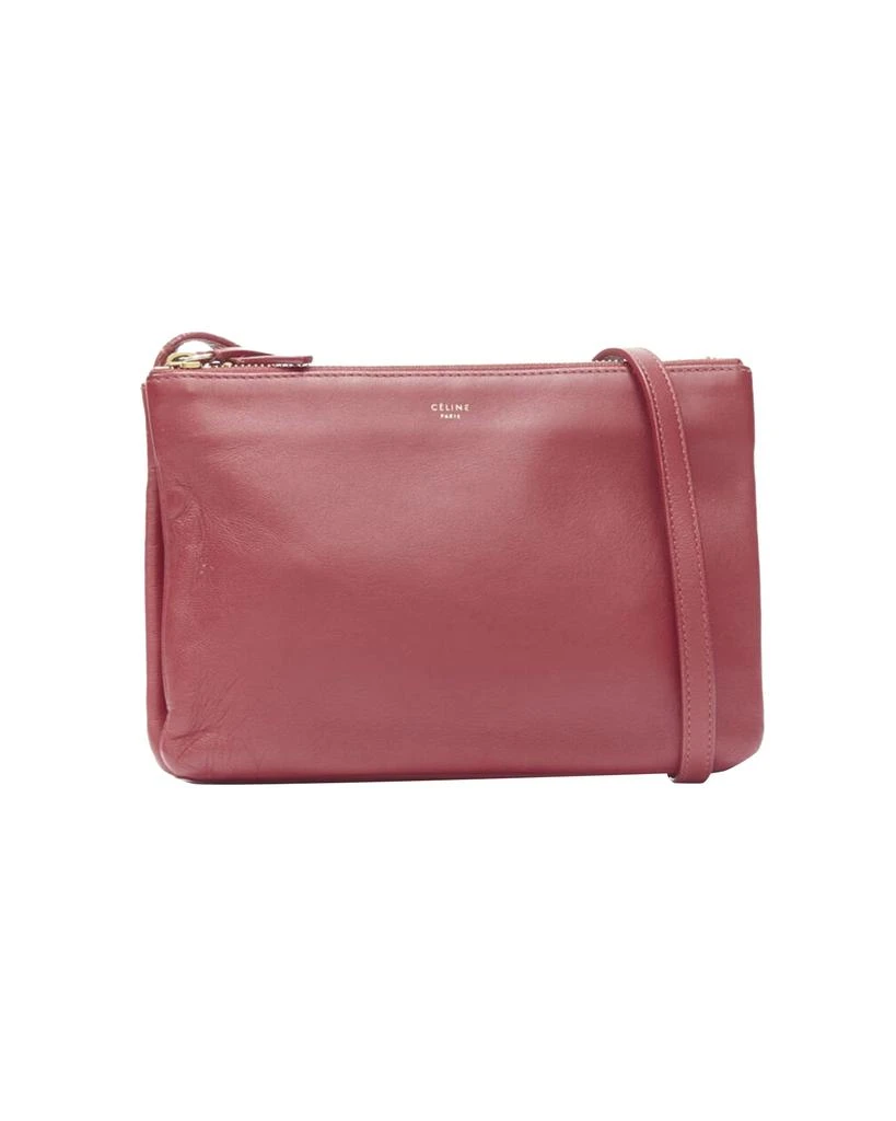 商品[二手商品] Celine|OLD CELINE Phoebe Philo Trio red gold zip triple snap pouch crossbody bag,价格¥11242,第1张图片