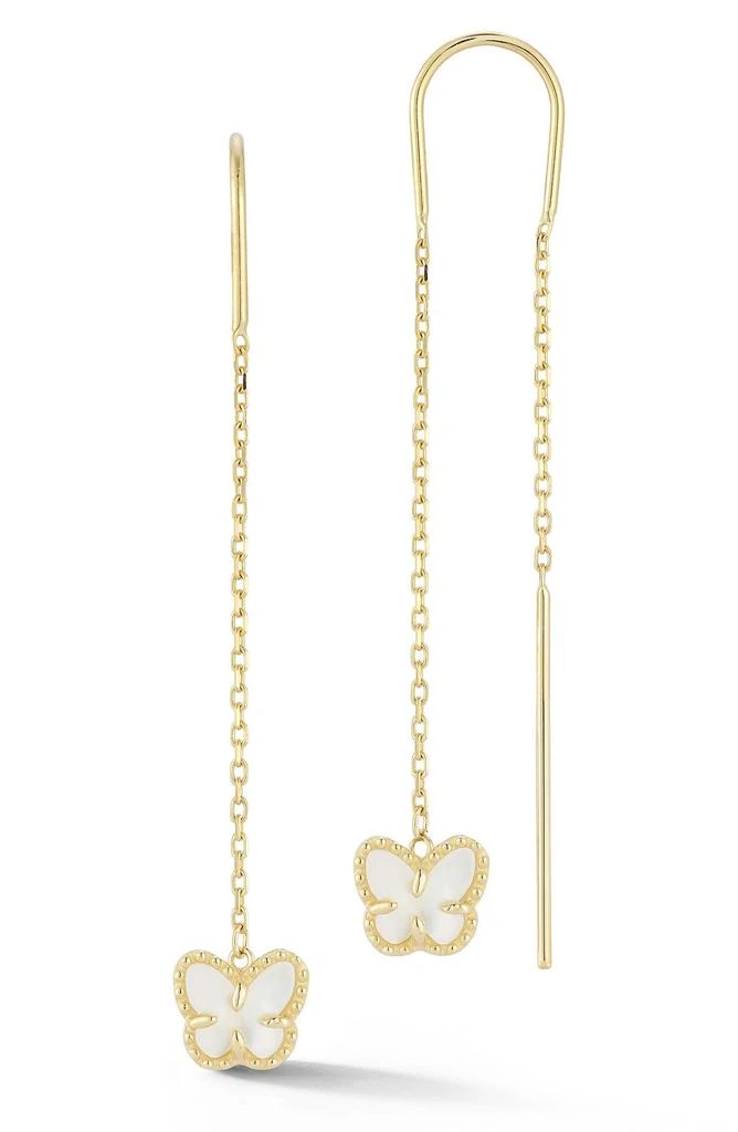 商品Ember Fine Jewelry|14K Gold Mother of Pearl Butterfly Drop Earrings,价格¥2922,第1张图片