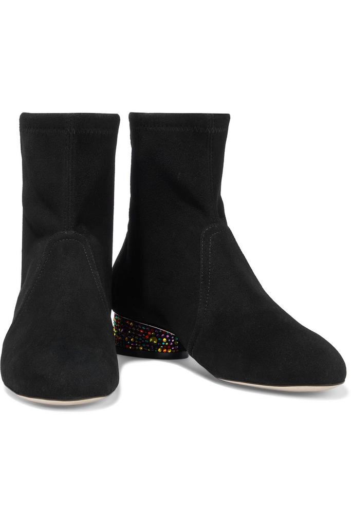 Flash 30 crystal-embellished stretch-suede sock boots商品第2张图片规格展示