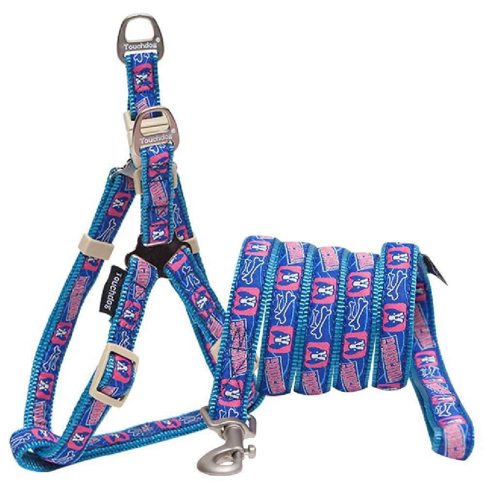 商品Touchdog|Touchdog 'Bone Patterned' Tough Stitched Dog Harness and Leash,价格¥161,第1张图片