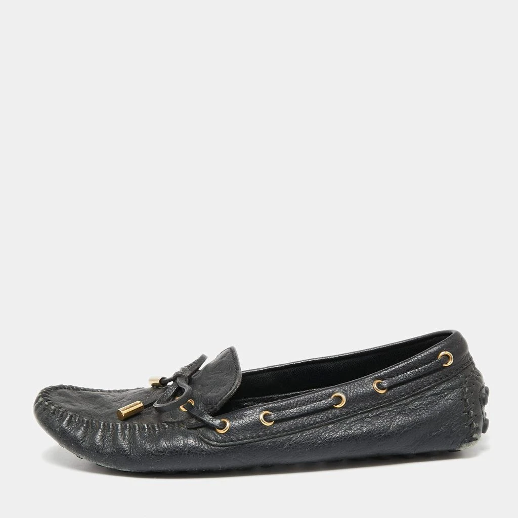 商品[二手商品] Louis Vuitton|Louis Vuitton Black Monogram Empreinte Leather Gloria Loafers Size 37.5,价格¥2092,第1张图片