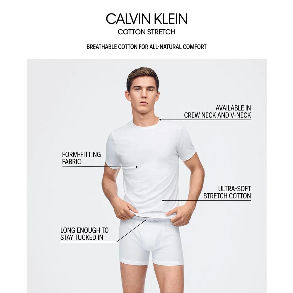 商品Calvin Klein|Men's Stretch Cotton V-Neck Undershirt 2-Pack,价格¥136,第4张图片详细描述