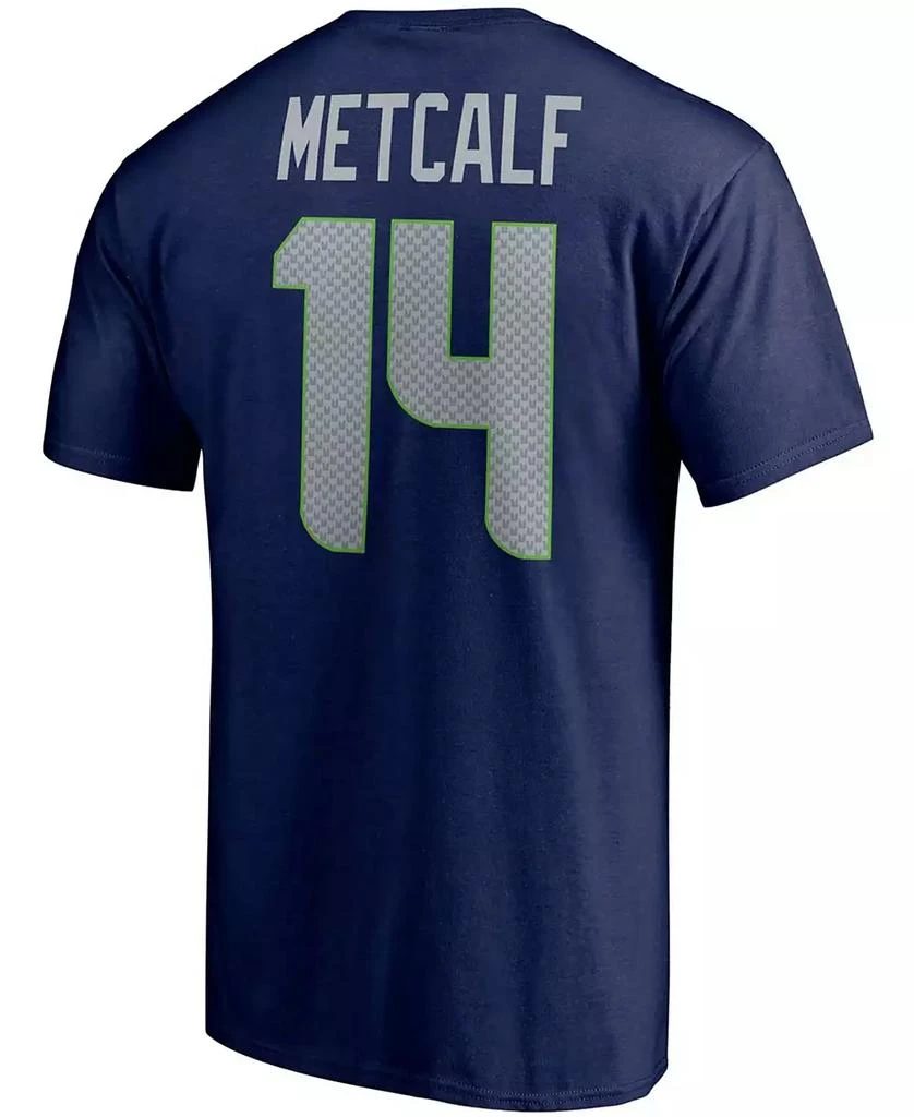 商品Fanatics|Men's DK Metcalf College Navy Seattle Seahawks Player Icon Name and Number T-shirt,价格¥267,第3张图片详细描述