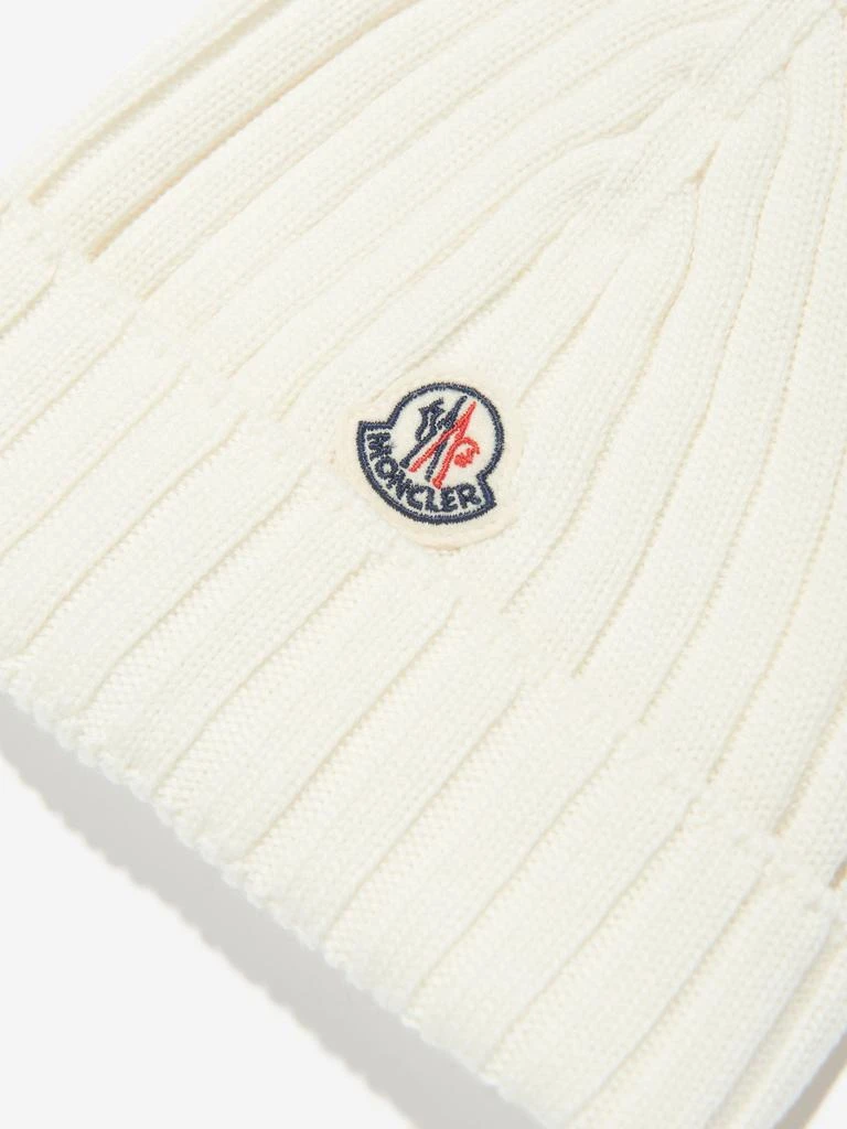 商品Moncler|Baby Wool Knitted Beanie Hat in White,价格¥1131,第3张图片详细描述