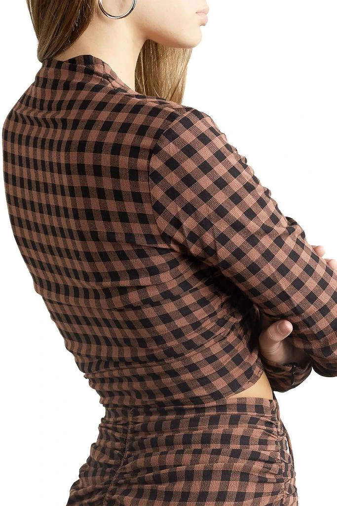商品A.L.C.|Oryn asymmetric ruched checked crepe top,价格¥1330,第1张图片