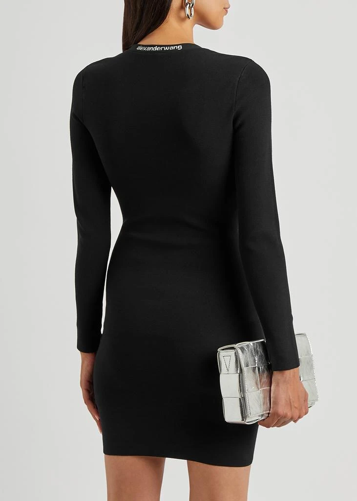 商品Alexander Wang|Black logo stretch-knit mini dress,价格¥2472,第3张图片详细描述
