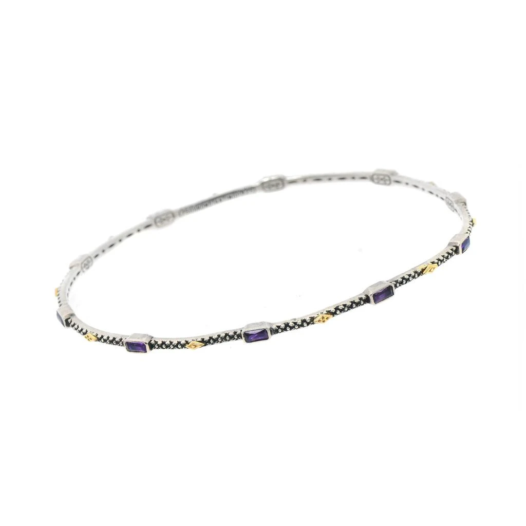商品Konstantino|Konstantino Nemesis Sterling Silver And 18K Yellow Gold With Amethyst 0.80ct. Tw. Bangle Bracelet BMK4369-101-CUT,价格¥1458,第1张图片