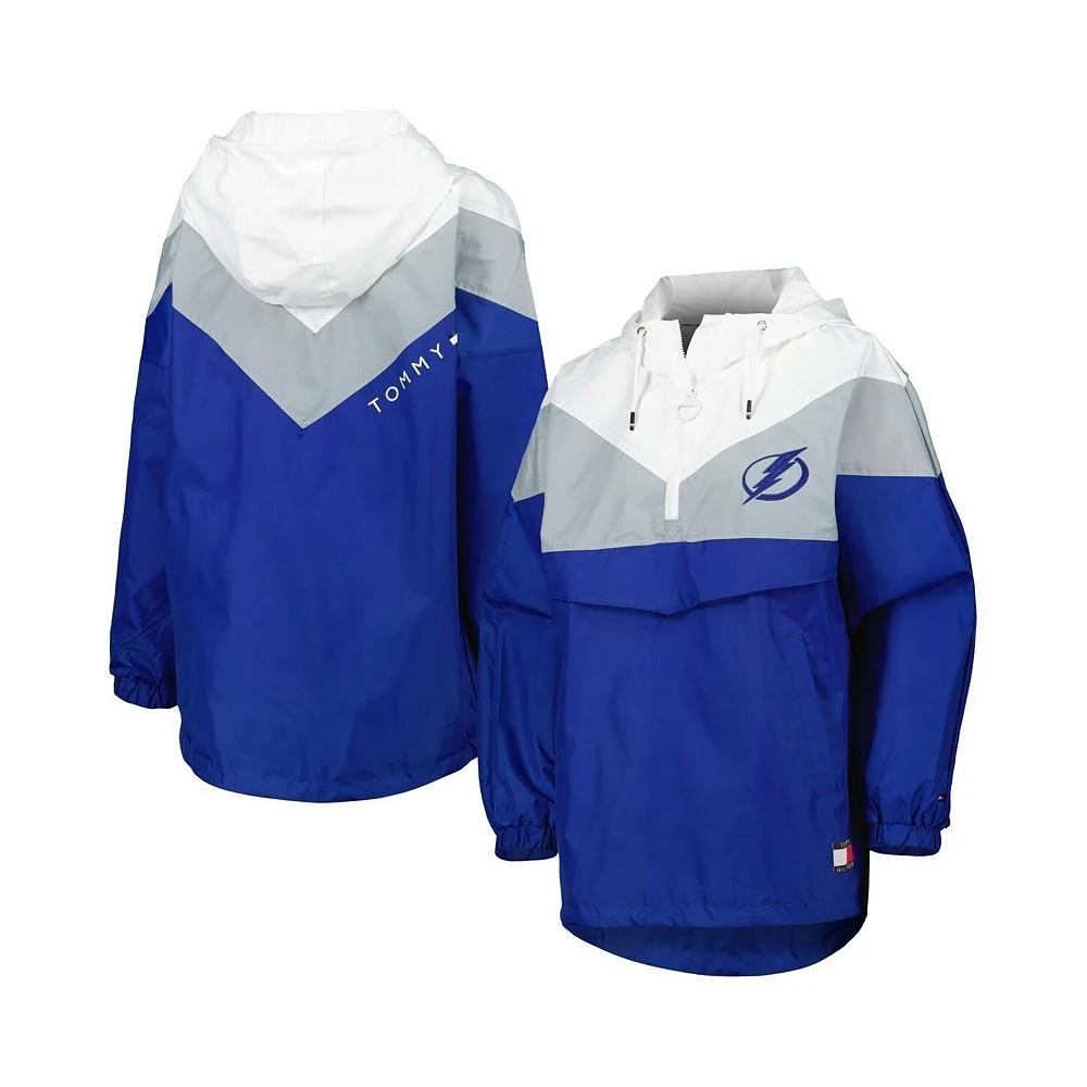 商品Tommy Hilfiger|Women's Blue, Silver Tampa Bay Lightning Staci Half-Zip Windbreaker Jacket,价格¥686,第1张图片