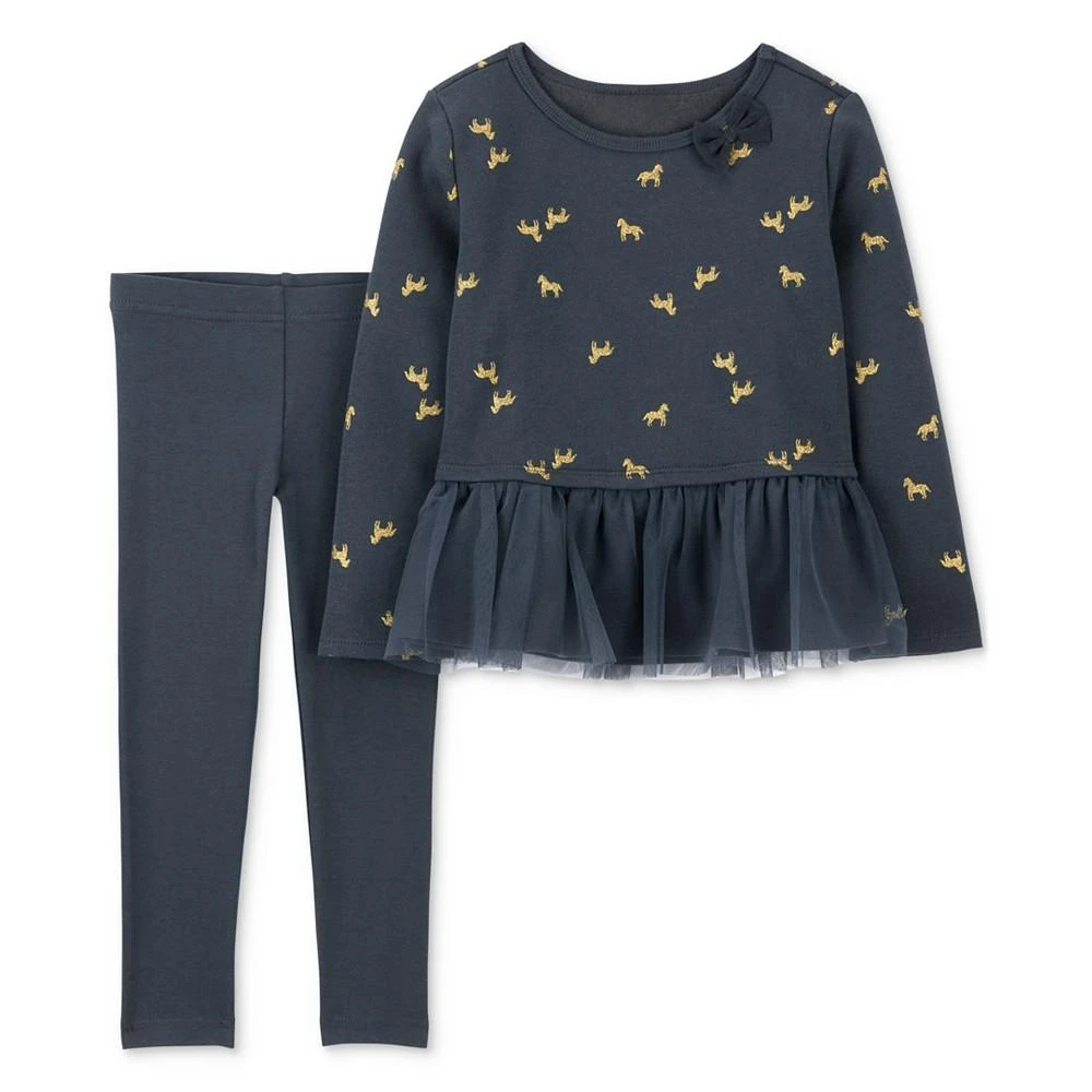 商品Carter's|Baby Girls Tulle Peplum Top and Pants, 2 Piece Set,价格¥110,第1张图片