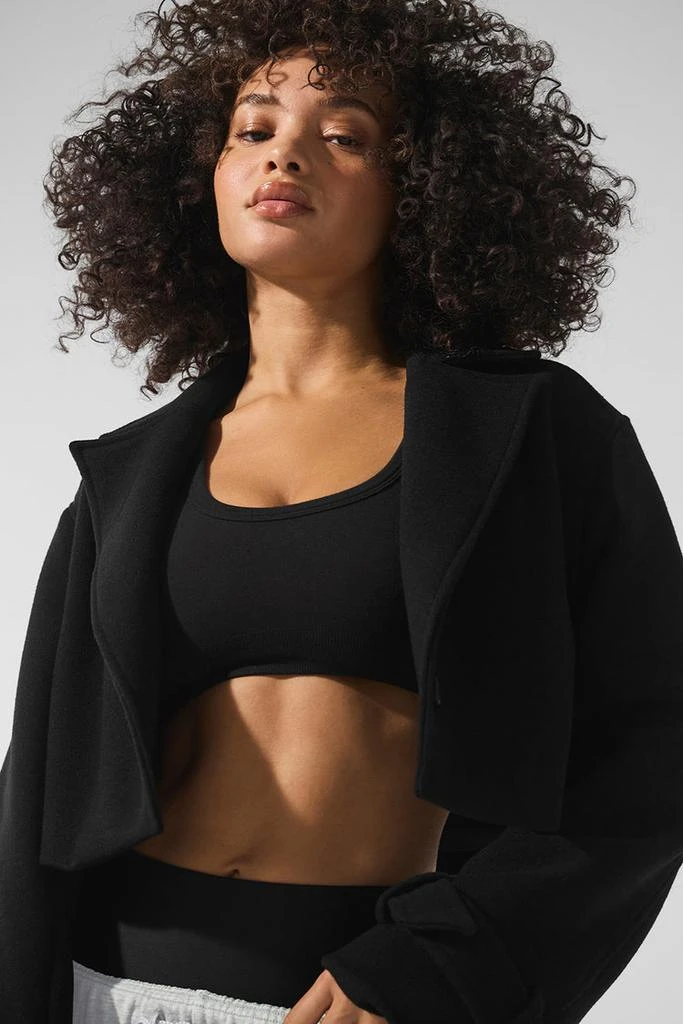 商品Alo|Wool Cropped Metro Trench - Black,价格¥1747,第4张图片详细描述
