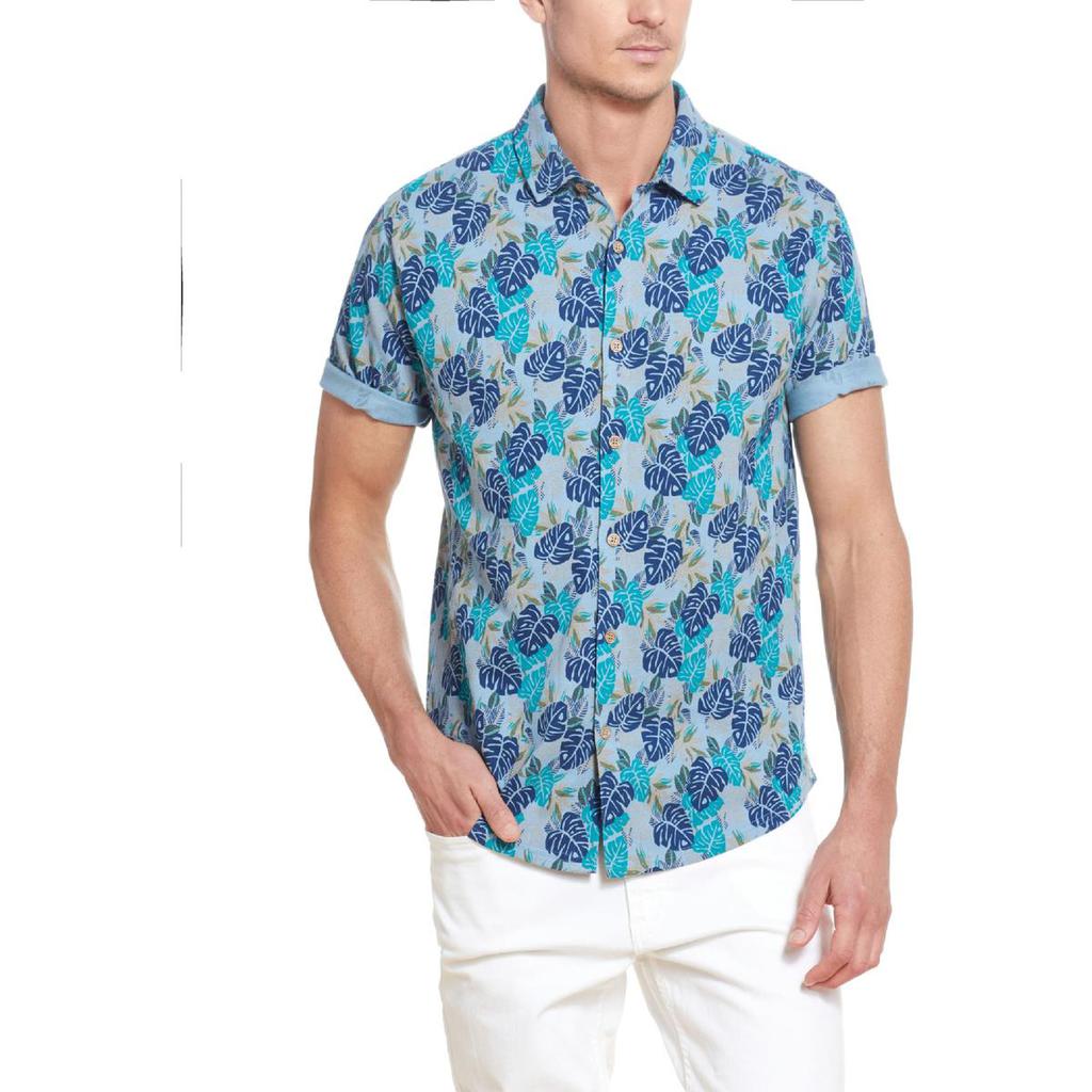 Weatherproof Vintage Mens Cotton Pattern Button-Down Shirt商品第1张图片规格展示
