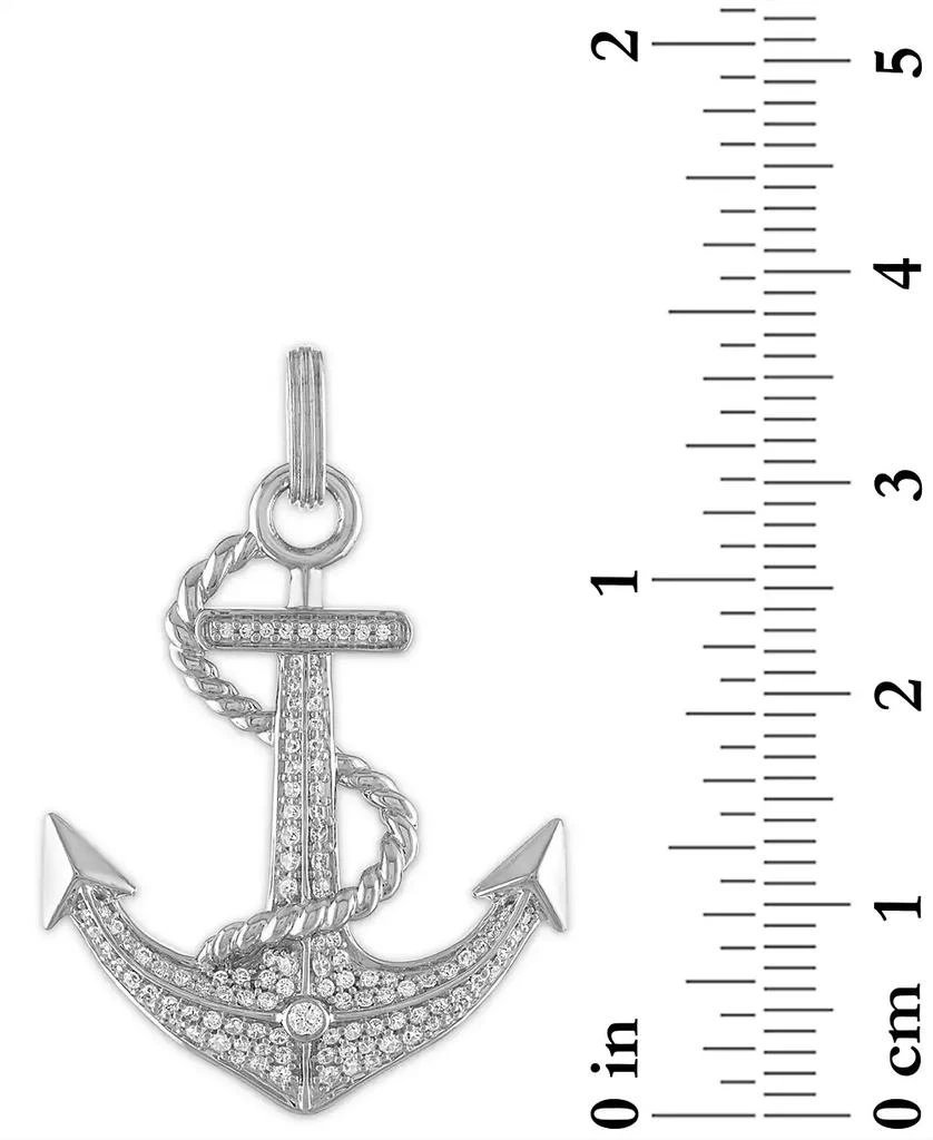 商品Esquire Men's Jewelry|Cubic Zirconia Anchor Pendant in Sterling Silver, Created for Macy's,价格¥1076,第3张图片详细描述