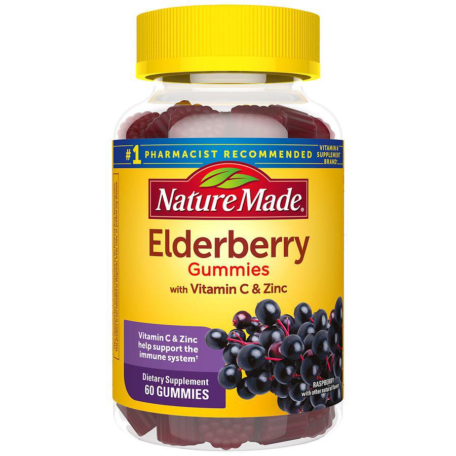 Elderberry with Vitamin C and Zinc Gummies Raspberry商品第1张图片规格展示