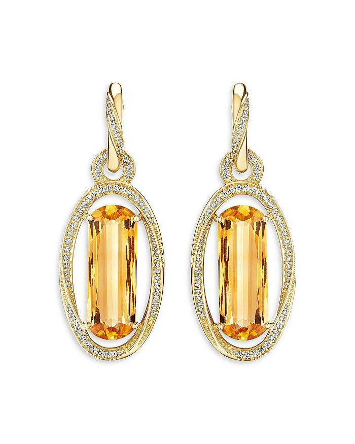 商品HUEB|18K Yellow Gold Onsa Citrine & Diamond Drop Earrings,价格¥68766,第1张图片