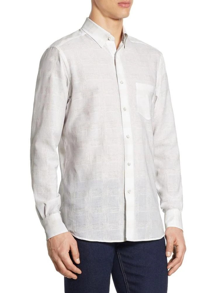 商品Zegna|Regular-Fit Gingham Print Shirt,价格¥961,第3张图片详细描述