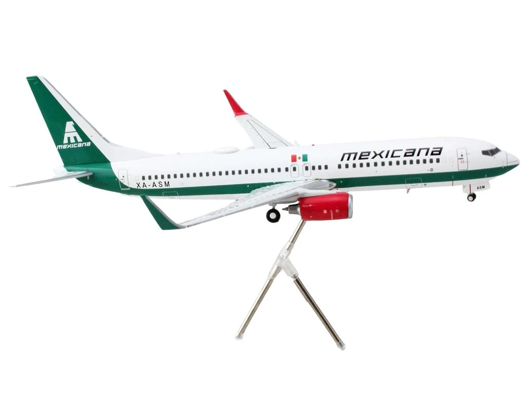 商品GeminiJets|Boeing 737-800 Commercial Aircraft "Mexicana" (XA-ASM) White with Green Stripes "Gemini 200" Series 1/200 Diecast Model Airplane by,价格¥1152,第2张图片详细描述