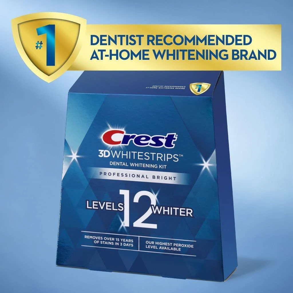 商品Crest|Crest 3D Whitestrips Vivid White Teeth Whitening Kit, 24 Strips, (12 Count Pack),价格¥165,第4张图片详细描述