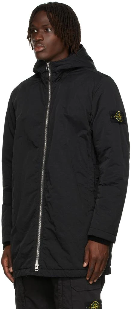 商品Stone Island|Black Nylon Twill Hyper Dense Coat,价格¥10219,第4张图片详细描述