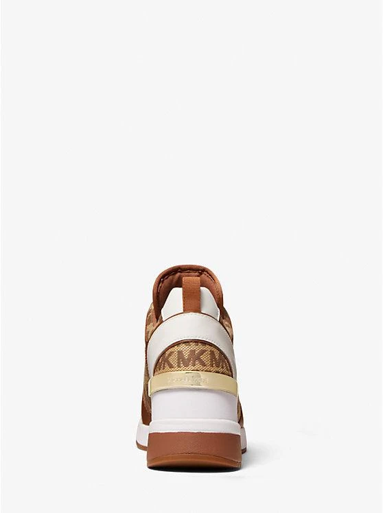 商品Michael Kors|Georgie Leather and Logo Jacquard Trainer,价格¥741,第3张图片详细描述
